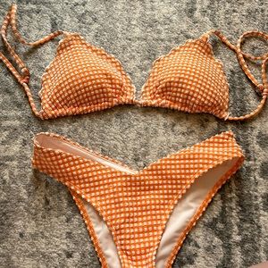 Abercrombie & Fitch Orange Gingham Bikini